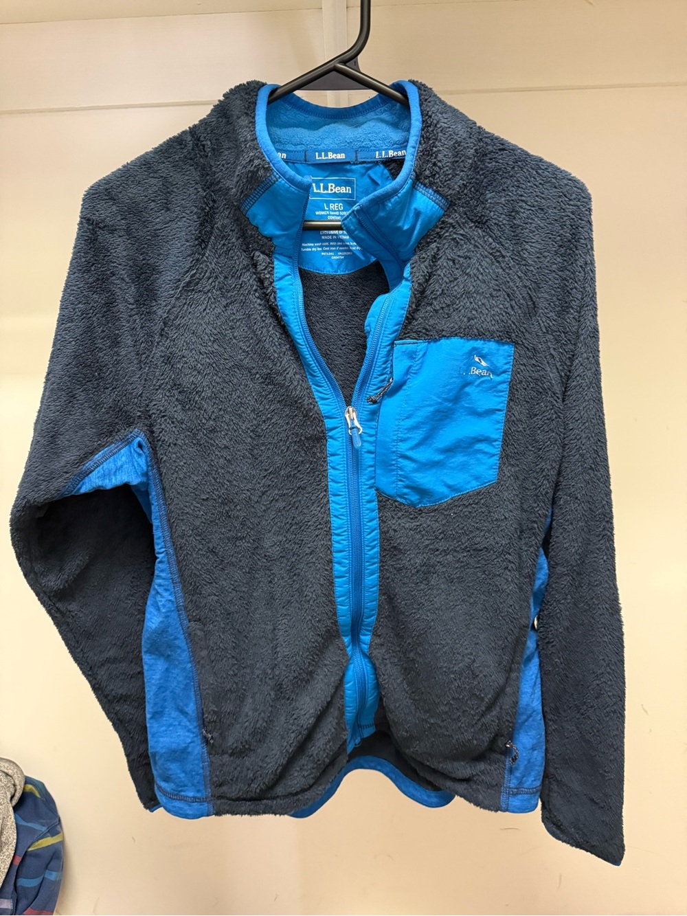L.L. Bean Dark Blue and Bright Blue Women’s Fleece Jacket
